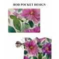 thumbnail image 6 of Purple Flowers Bathroom Window Curtain, Spring Watercolor Floral Leaves Botanical Beige Light Filtering Coffee Kitchen Curtains, Bedroom Living Room Curtains 2 Panel 84"x63", 6 of 6