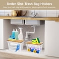 thumbnail image 2 of 3 Pcs Trash Bag Holders, Under Sink Garbage Bag Dispensers with Wood Lids, Stackable Storage Containers, Clear Trash Bag Organizers for Kitchen, Laundry Room, Pantry, 2 of 5
