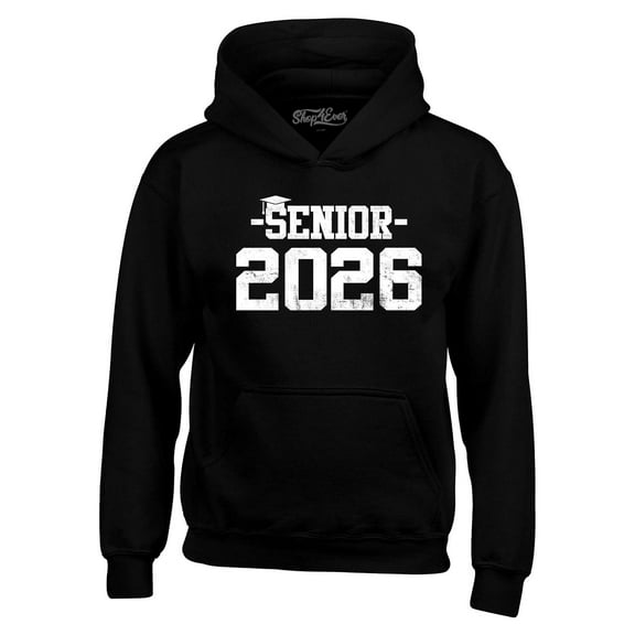 Shop4Ever Men's Senior 2026 Graduation Hooded Sweatshirt Hoodie Medium Black