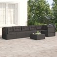 thumbnail image 1 of vidaXL 6 Piece Garden Lounge Set with Cushions Black Poly Rattan, 1 of 5