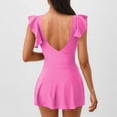 thumbnail image 5 of 1 Pce Robe de Bain à Col en V Jupe de Maillot de Bain Maillot à Volants pour Femmes Robe de Bain à Nœud, m, 5 of 5