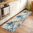 thumbnail image 3 of Nautical Teal Washable Runner Rugs 2'x6', Octopus Ocean Coral Starfish Coastal Map Low Pile Throw Entryway Rug Non-Slip Sturdy Edge Binding Carpet for Indoor Bedside Entrance Bedside, 3 of 9