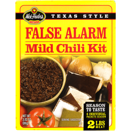 Wick Fowler's All Natural False Alarm Chili Mix, Mild, 2.8