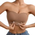 thumbnail image 1 of WZXFASHION Strapless Bra For Women Wire Bras Front Buckle Padded Bra With Straps Bra Coffee M, 1 of 9