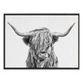 thumbnail image 2 of Kate and Laurel Sylvie Highland Cow 2 Framed Canvas Wall Art by Simon Te of Tai Prints, 28 x 38, Gray, Oversized Farmhouse Animal Art, 2 of 6