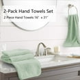 thumbnail image 2 of Jessy Home 2 Pack Light Green Hand Towel Set 16"x31" Soft Highly Absorbent Quick Dry 200 GSM Hand Towels, 2 of 6