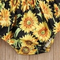 thumbnail image 4 of ITFABS Girls Summer Clothes Set Sun Flower Off Shoulder Ruffle Romper+Headband, 4 of 5