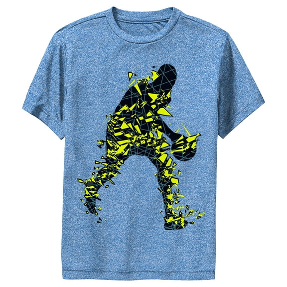 Boy's Lost Gods Abstract Basketball Silhouette Performance Graphic Tee Royal Blue Heather Small