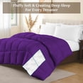 thumbnail image 2 of 100% Cotton All Season 1pc Box Stitched Comforter, Duvet Insert Cover, Pattern Solid Purple Color Super King (120"x120") Size Machine Washable Lightweight, 2 of 6