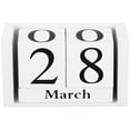 thumbnail image 7 of Wooden Date Calendar Topboutique Block Calendar 2 Pcs Perpetual Calendar Creative Calendar Perpetual Desk Date Month Display Cubes Decorative Desktop Ornament for Home Office Classroom Decor, White, 7 of 7