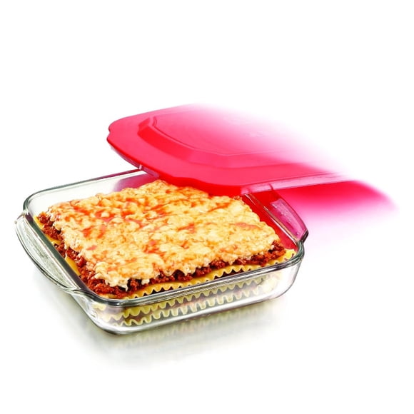 Juego de Bandeja Cuadrada C/ Tapa Antiderrame Pyrorey B300