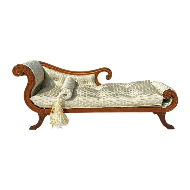 Sofá en miniatura, mini banco, sillón, accesorios para fotos, accesorios de bricolaje, sofá cama de madera para marrón