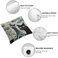 thumbnail image 4 of BANET Cat Pillow Cover Gray Decorative Pillowcase Cute Cat Pillow | Abstract Cat Cushion | on Pillow | Kitties Chair Accent Cat Lover Gift Hand Embroidered 12x12in, 4 of 5