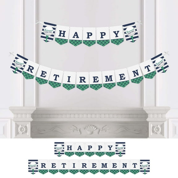 Big Dot of Happiness Par-Tee Time - Golf - Retirement Party Bunting Banner - Golf Party Decorations - Happy Retirement