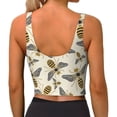 thumbnail image 4 of Goofa Flying Bees1 Printed Sports Bras for Women, High Impact Running Bra Workout Crop Tank Tops Longline Sports Bra Push up-Medium, 4 of 9