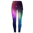 thumbnail image 4 of Tnhcen Women's Galaxy Print High Waisted Yoga Pants with Tummy Control, Butt Lifting Workout Leggings, Soft Milk Silk Fleece Fitness Running Pants for Women S-3XL, 4 of 5