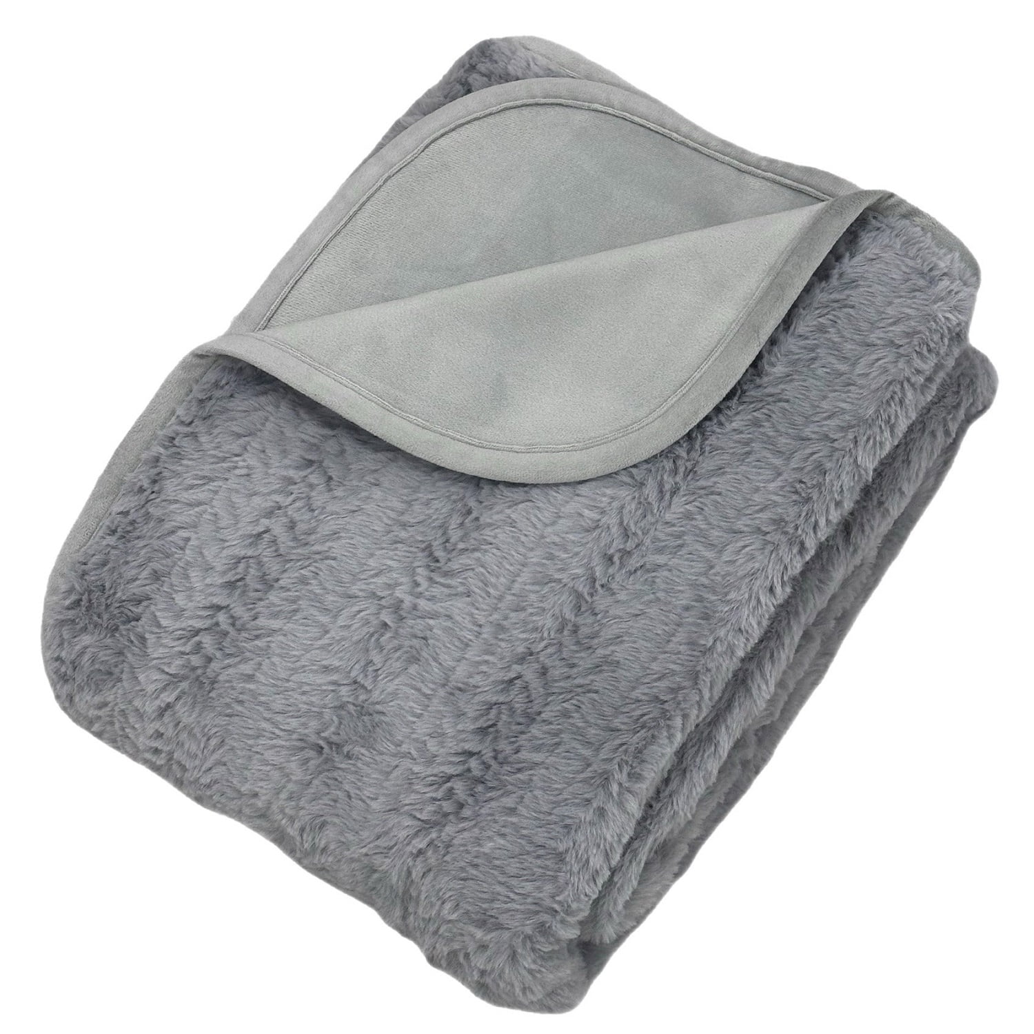 Brentwoof Oversized Waterproof Pet Blanket and Furniture Protector, 60x70, Reversible Plush Throw, Silver Fern (Gray)
