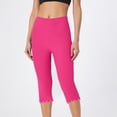 thumbnail image 7 of JoveMarine Work Pants Women - Elastic High Waist Diamond Rhinestone Decor Slim Fit Bottoming Capris for Party Workout, Tummy Control Stretchy,Hot Pink M, 7 of 7
