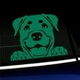 thumbnail image 1 of Peeking Rottweiler - Vinyl Car Decal - Choose Color - [GREEN], 1 of 1