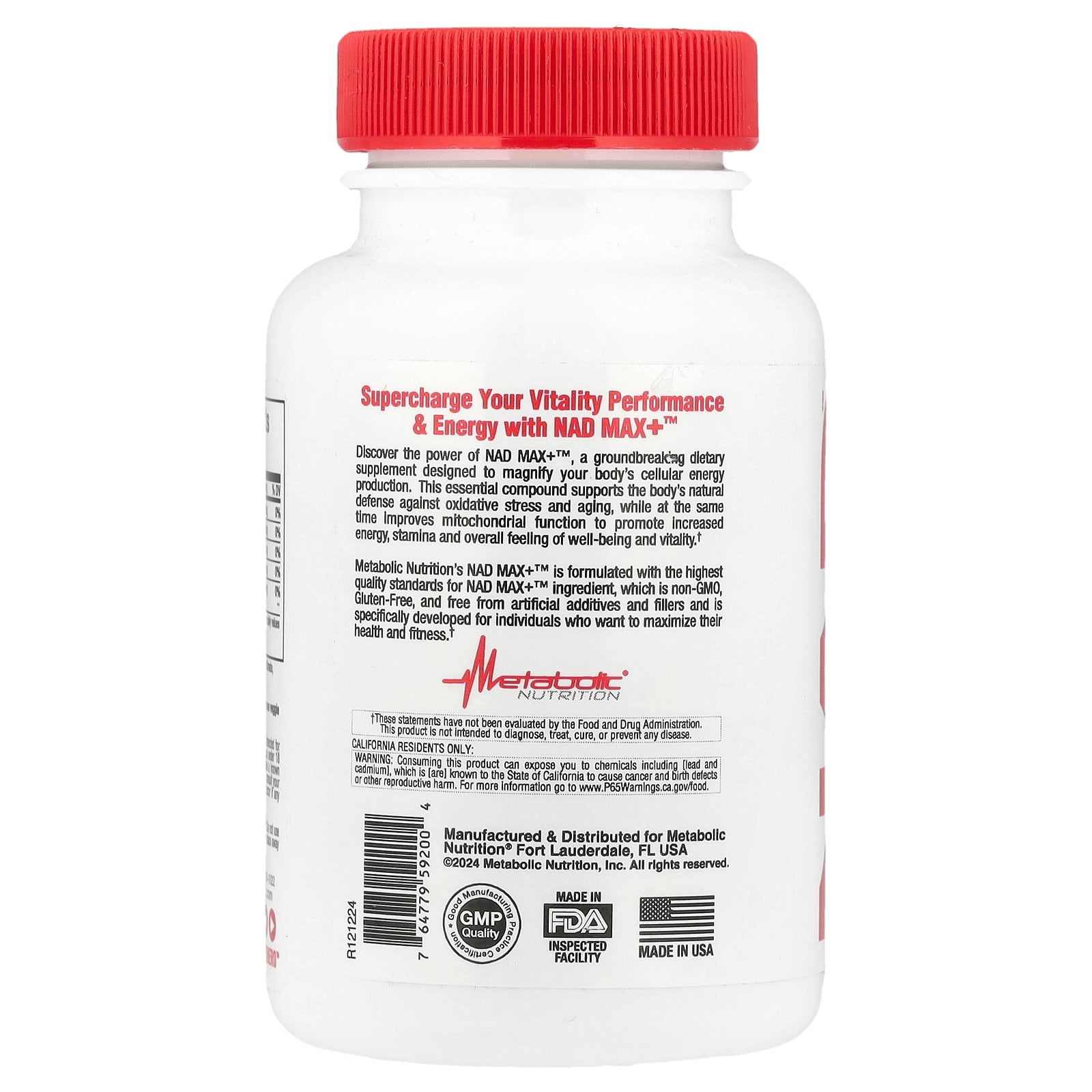 Metabolic Nutrition NAD MAX+™, Anti-Aging Cellular Rejuvenator, 30 Capsules