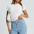 thumbnail image 6 of Seductiva Basic T Shirts Women's Crop T Shirt Girls Summer Pullover Top Women's Thin Round Neck Fashion Short Sleeves Comfy Casual Vacation Workout Clothes Tunic Tops 2025 Dressy, 6 of 8