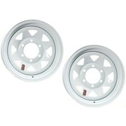 DEXSTAR 2-Pack Trailer Rims 16x6 16 in. 6 Hole 5.5 in. OC White Steel Spoke Wheel