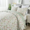 thumbnail image 4 of EWAYBY 3-Piece White Floral Quilt Bedding Sets, Queen, 4 of 7