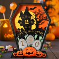 thumbnail image 2 of Calendario de Adviento de Halloween con forma de casa de madera, decoración de cuenta atrás, adornos de terror, calendario de ataúd, bricolaje, decoración de Halloween, 2 of 4
