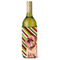 thumbnail image 1 of Bruselas Griffon Candy Cane Holiday Navidad Botella De Vino Aislador De Bebidas Aislador De Bebidas Hugger, 1 of 1