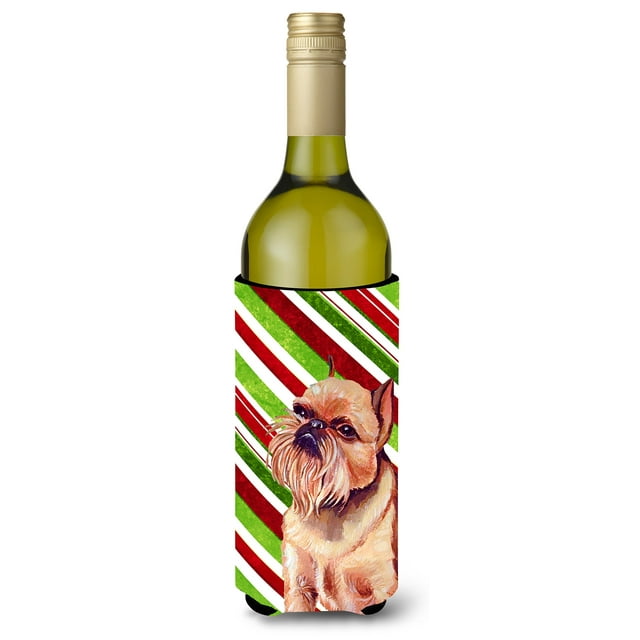 Bruselas Griffon Candy Cane Holiday Navidad Botella De Vino Aislador De Bebidas Aislador De Bebidas Hugger