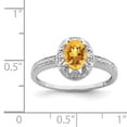 thumbnail image 2 of 925 Sterling Silver Rhodium-Plated Diamond and Citrine Ring Size 7, 2 of 6