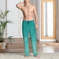thumbnail image 4 of KLL Mens Pajama Pants for Men,Mens Lounge Pants,Funny Gifts for Men,Men's Pajama Bottoms-Teal Turquoise1, 4 of 5