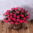 thumbnail image 5 of 5 Pcs Artificial Azalea for Outdoors Topboutique Fake Rhododendra Bush Faux Silk Flowers Bouquet UV Resistant Artificial Plant for Front Porch, Garden, Yard, Patio Decor (Rose Red), 5 of 6