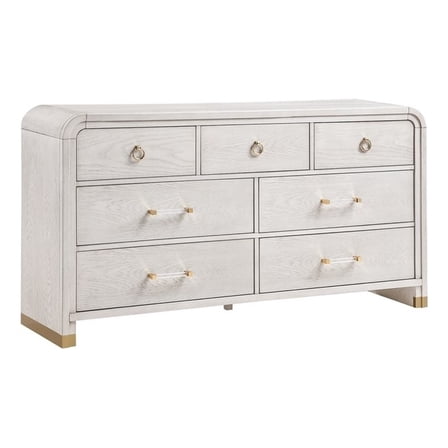 Malmo Oak Engineered Wood and Gold accent Bedroom Dresser