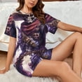 thumbnail image 4 of Rateoe Cool Skull Cowboy Pattern Women's Short-Sleeved Pajama Set - 2 Piece Soft and Lightweight Sleepwear Set-3X-Large, 4 of 6