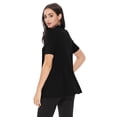 thumbnail image 3 of Women's Casual Solid Short Sleeve Basic Open Draped Front Cardigan Office Wear, 3 of 6