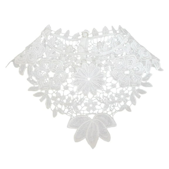 Women Lace Fake Collar False Collar Elegant for Clothes Wedding Fancy Dress White