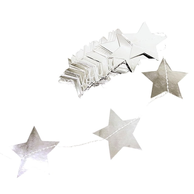 Guirnalda de papel con estrellas doradas, 400 cm, 7 estilos, para Navidad y fiestas de cumpleaños