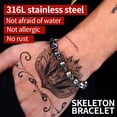 thumbnail image 2 of ZMY Home Stainless Steel Skull Bracelet - Skulls Chain Design Punk Jewelry (7.6inch), 2 of 5