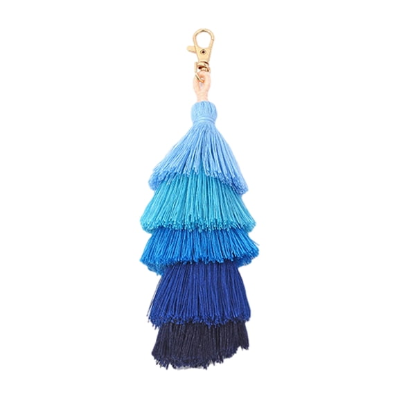 RUISINERY Handmade Tassels Keychain Colorful Tassels Bag Chain Charm Handbags Pendant Chain Rings for Womens
