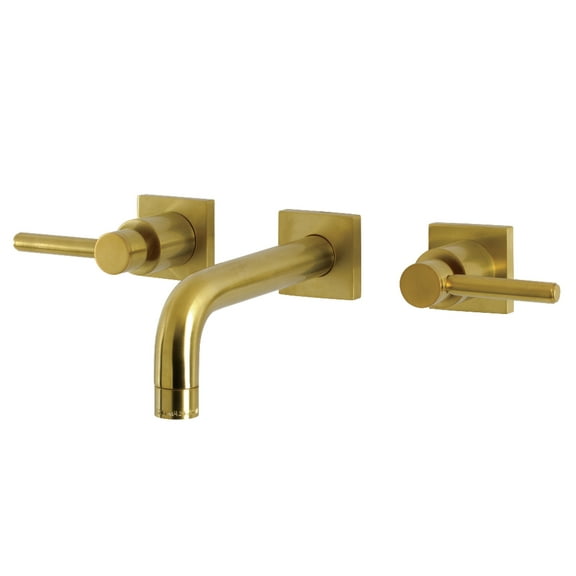 Kingston Brass KS6127DL Concord Double-Handle Wall Mount Bathroom Faucet, Brushed Brass