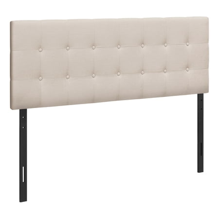 Contemporary Home Living 5.25  Beige Upholstered Headboard Panel for Queen-Size Bed