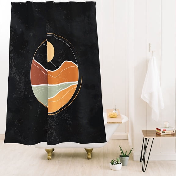 Society6 Domonique Brown Night Cowboy Shower Curtain 71" x 74"