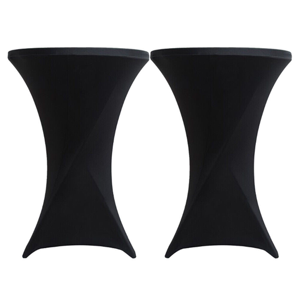 2 Pack Cocktail Table Covers, Round Stretch Fitted Tablecloth, 4 Legs