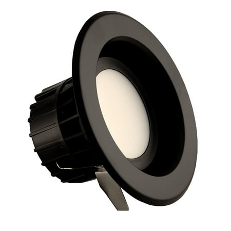 - NICOR Lighting 4-Inch Dimmable 3000K LED Remodel Downlight Retrofit Kit for Recessed Housings, Black Trim (DLR4-3006-120-3K-BK)