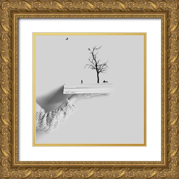 Malijani, Hadi 20x20 Gold Ornate Wood Framed with Double Matting Museum Art Print Titled - BOOK DRAME HE+ART