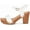 White Pu, variant on - Stage - Women's Wedge Heel Platform Sandals with Ankle Buckle and Studded Open Toe Design (Tan Pu, 9)