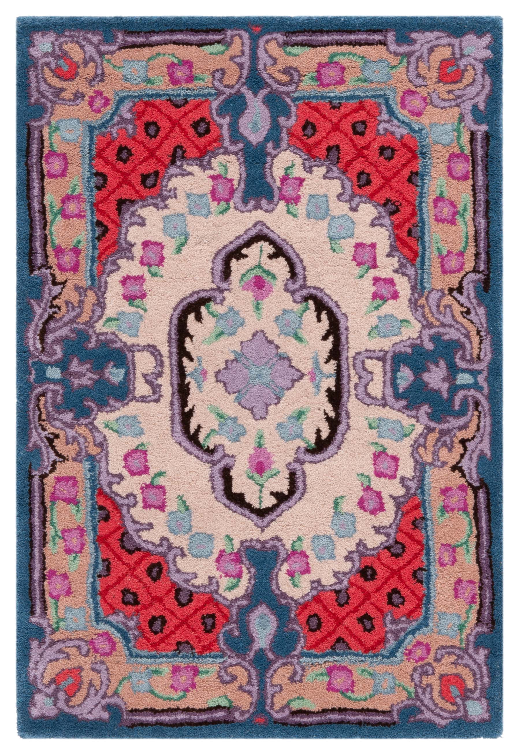 SAFAVIEH Bellagio Chandler Floral Wool Area Rug, Ivory/Pink, 2'6" x 4'