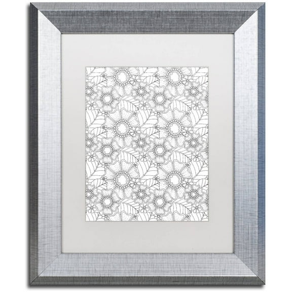 Trademark Fine Art "Big Beautiful Blossoms 12" Canvas Art by Hello Angel, White Matte, Silver Frame