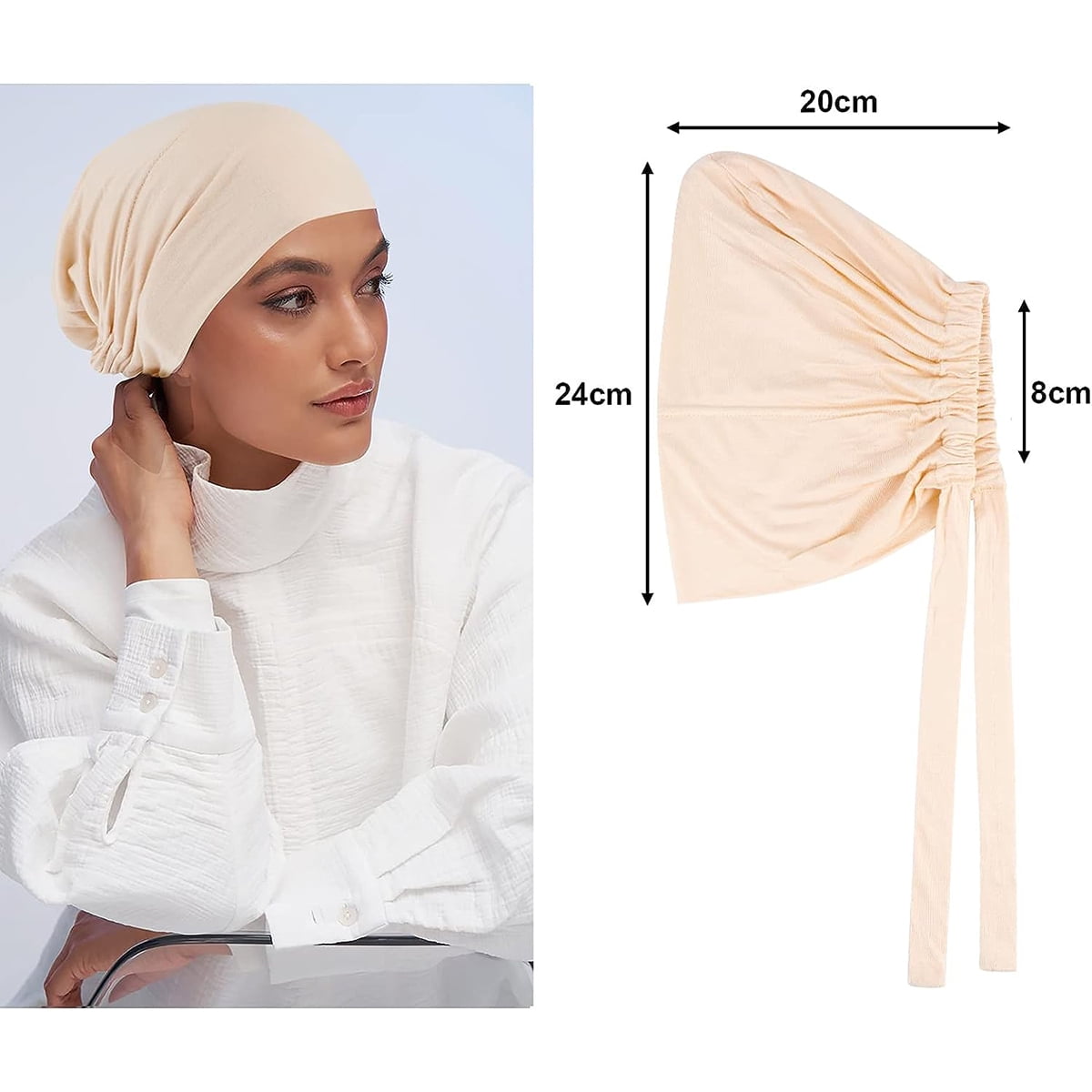 GREUS Hijab Cap Muslim Hijab Undercap Women Beanie Under Scarf Hat Islamic  Bonnet Hijab Head Wrap Inner Hat Underscarf Turban